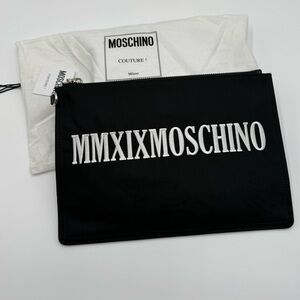 Moschino - NWT - black canvas Clutch